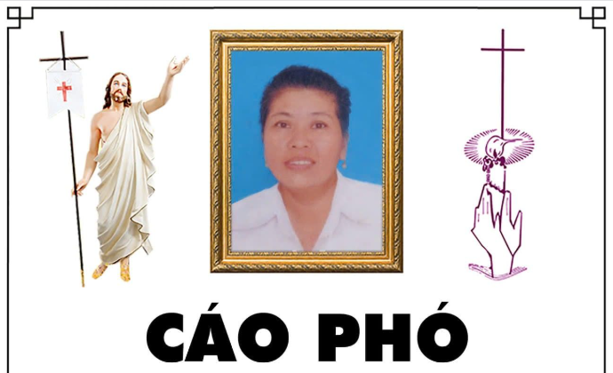 Bà Maria Phạm Thị Huệ 56 tuổi, Giáo họ Mân Côi, Qua đời 26/01/2025, Thánh lễ an táng 4h30 thứ ba 28/01/2025