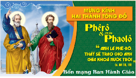 THÔNG BÁO CHÚA NHẬT LỄ THÁNH PHÊRÔ và PHAOLÔ