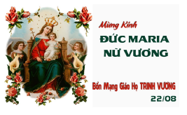 MỪNG KÍNH ĐỨC MARIA NỮ VƯƠNG 22/08/2025 Bổn mạng Giáo họ Trinh Vương