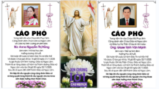 Bà Anna Nguyễn Thị Hằng 56 tuổi, Giáo họ Trinh Vương, Qua đời 21/11/2025 và Ông Giuse Trịnh Văn Mạnh 65 tuổi, Giáo họ Mẹ Thiên Chúa, Qua đời 22/11/2025, Thánh lễ an táng 4h30 thứ ba 25/11/2025