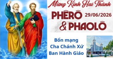 Mừng Kính Hai Thánh Tông Đồ Phêrô và Phaolô 29/06/2026 Bổn mạng Cha Chánh xứ Phêrô & Ban Hành Giáo Mừng Kính Hai Thánh Tông Đồ Phêrô và Phaolô 29/06/2026 Bổn mạng Cha Chánh xứ Phêrô & Ban Hành Giáo