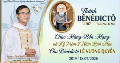 Chúc Mừng Bổn mạng và Kỷ niệm 07 năm Linh mục Cha phó Bênêdictô Lê Vương Quyền