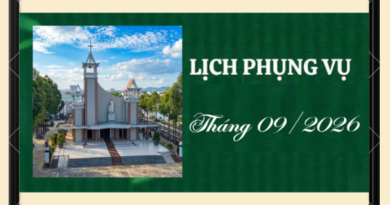 LỊCH PHỤNG VỤ GIÁO XỨ THÁNG 09/2026 LỊCH PHỤNG VỤ GIÁO XỨ THÁNG 09/2026