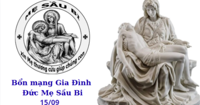 Lễ nhớ Đức Mẹ Sầu Bi 15/09/2026 Bổn mạng Gia Đình Đức Mẹ Sầu Bi