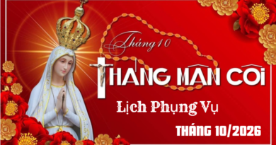 LỊCH PHỤNG VỤ GIÁO XỨ THÁNG 10/2026