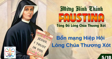 Mừng Kính Thánh Thánh Nữ Faustina Kowalska 05/10/2026 Bổn mạng Hiệp Hội Lòng Chúa Thương Xót Ngọc Lâm.
