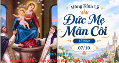 Mừng Kính Lễ Đức Mẹ Mân Côi 07/10/2026 Bổn mạng Huynh Đoàn Giáo Dân Đa Minh